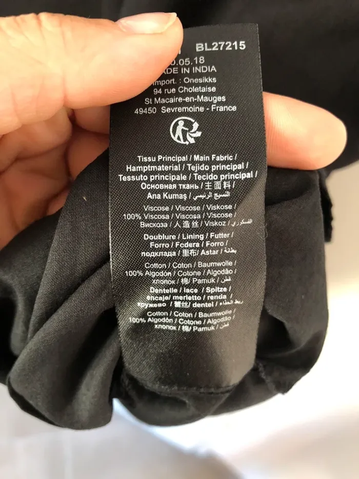 Jupe longue IKKS noire avec broderies taille S - photo numéro 7