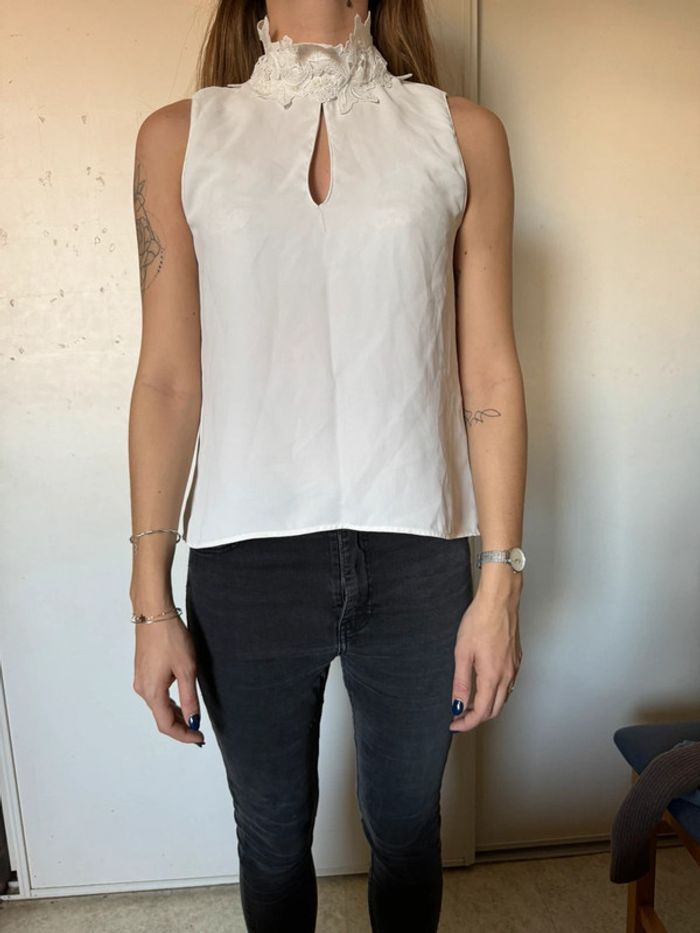 Débardeur col dentelle Zara