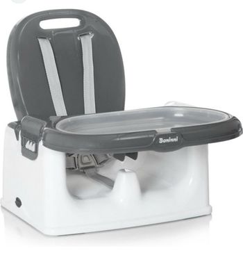 Siège chaise haute d’appoint réglable sur plusieurs positions et des sangles ajustables, plateau amovible la marque Babninni