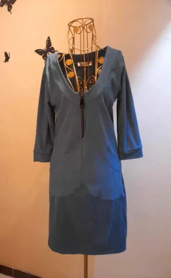 Robe en suédine bleue - Made in France