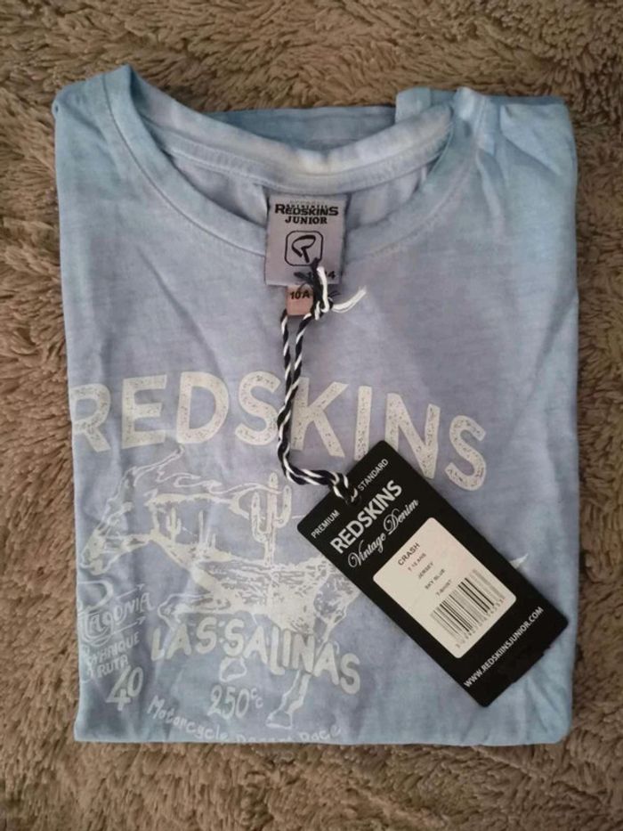 Tee-shirt bleu Redskins 10 ans neuf