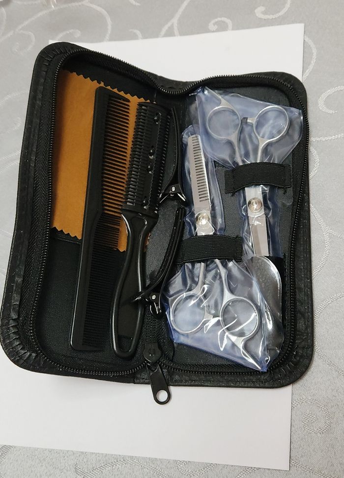 Ensemble 7 pièces ciseaux de coiffure neuf - photo numéro 2