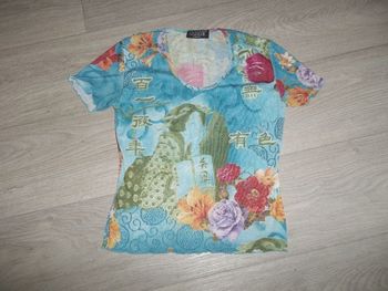 Tee shirt GOOD LOOK multicolore voile doublé taille S/M TBE