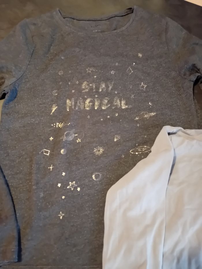 Tunique grise motifs argentés Kiabi et sous pull 10 ans - photo numéro 2