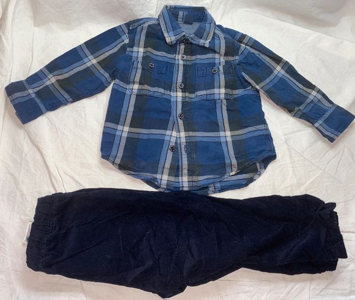 lot chemise Gap + pantaloon velour H&M 24 mois