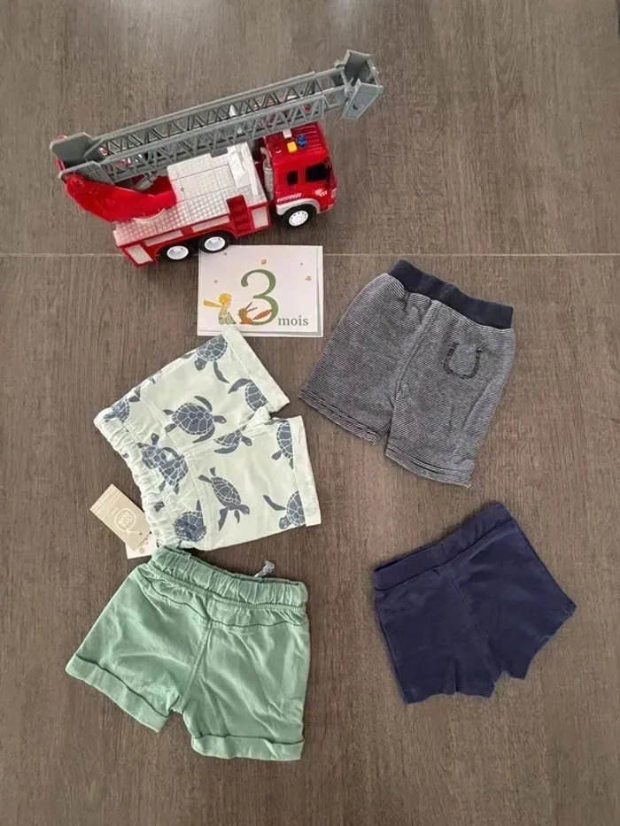 Shorts pantacourts 3 mois lots garçon - photo numéro 2