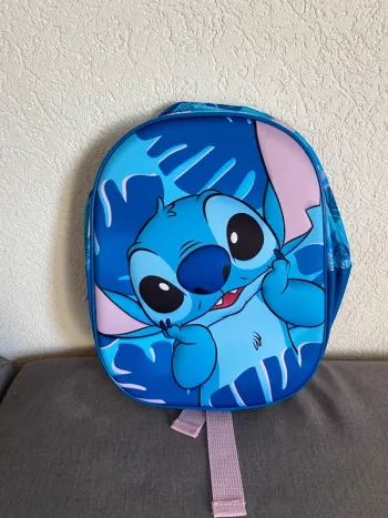 🎒 Sac à dos Stitch Disney en reliefs – Bleu & Rose