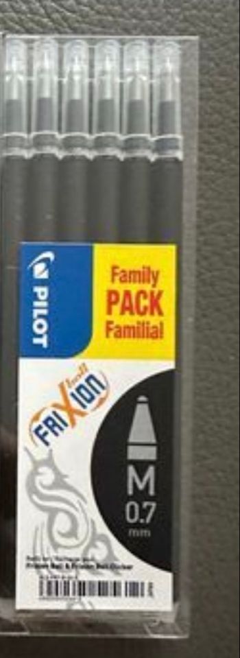 Lot de 6 Recharges Frixion pilot noir 