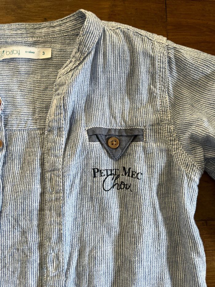Chemise en lin à rayures Gemo 3 ans - photo numéro 2