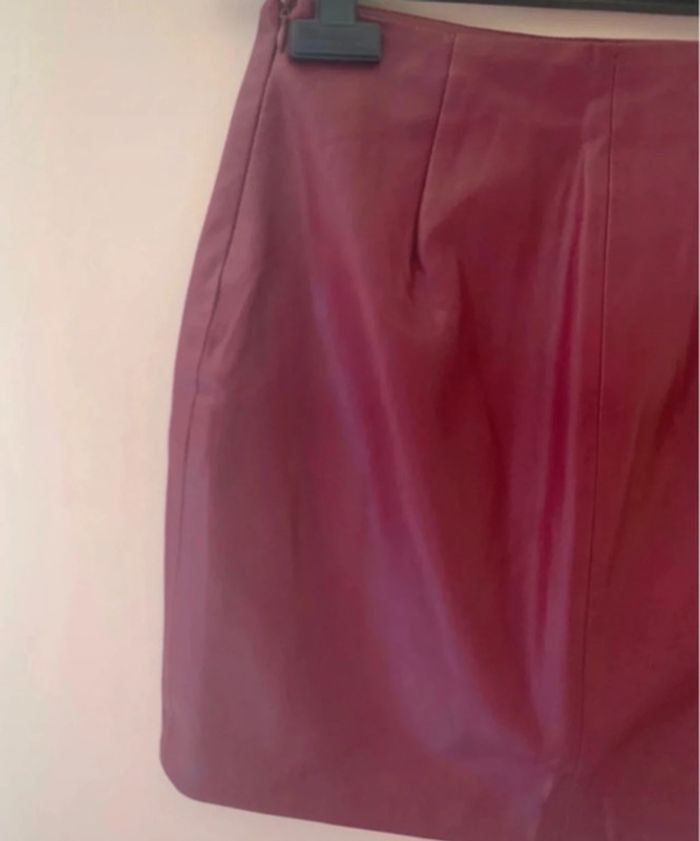 Jupe similicuir, bordeaux, Bershka - photo numéro 5