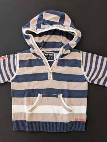 Pull à capuche rayé petit pirate