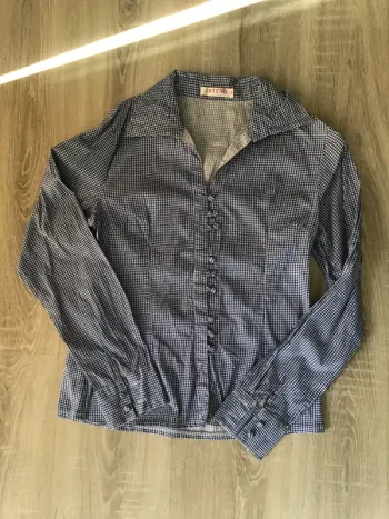 Chemise bleue petits carreaux