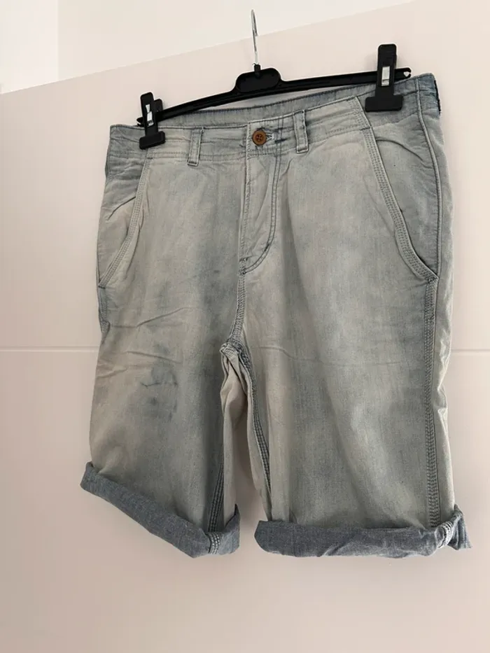 Bermuda short jean hm h&m denim poches Kort Pantaloncini di jeans Pantalones destroy corto hombre - photo numéro 5