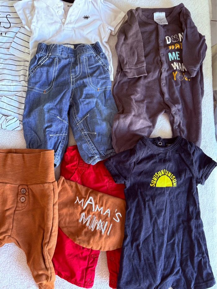 Lot de vêtements bébé garçon 1 mois (Kiabi, H&M, Dopodopo) - Environ 54 cm - photo numéro 5