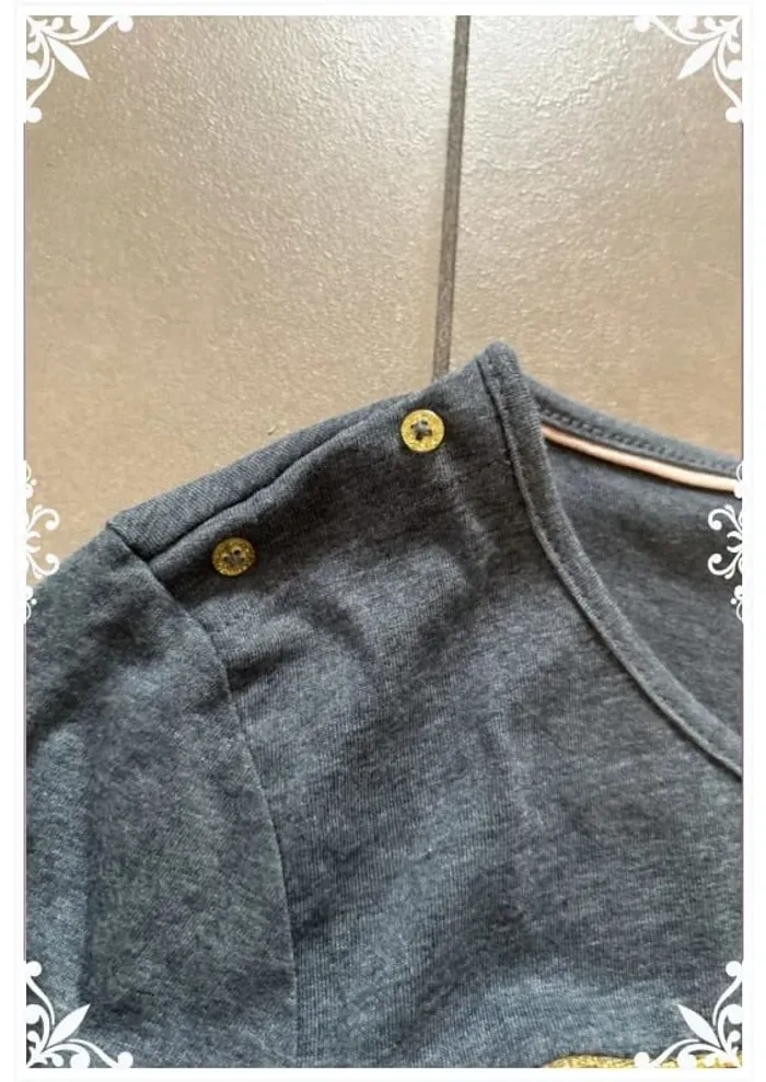 T-shirt manches longues enfant fille gris taille 12 ans Kiabi - photo numéro 4