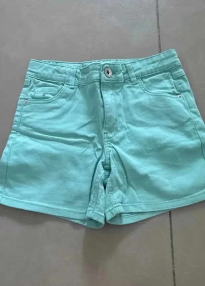 Short en jean vert enfant fille taille 10 ans