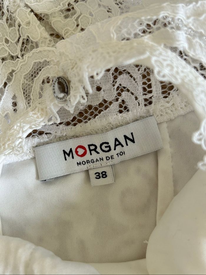 Robe blanche en dentelle Morgan taille 38 comme neuve - photo numéro 10