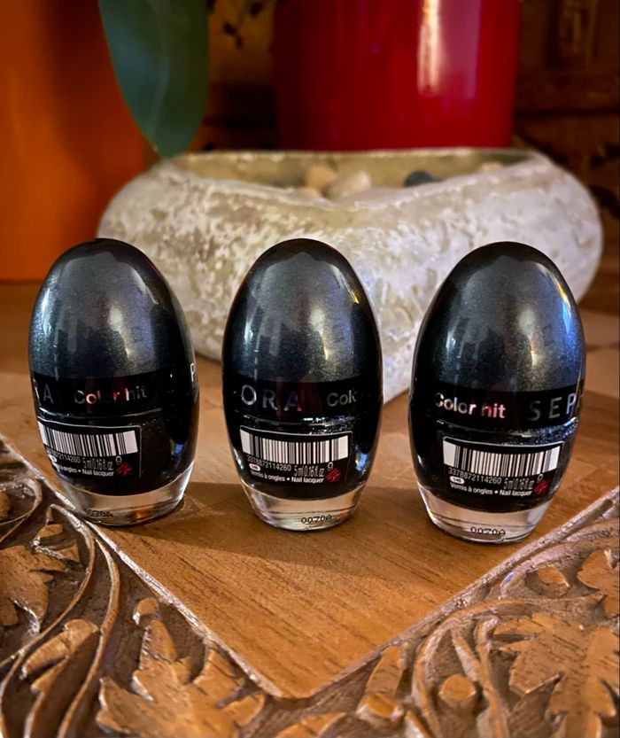 Lot 3 vernis sephora color hit gris noir nacré - photo numéro 2