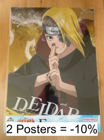 Naruto - Poster plastique transparent Deidara A3 - Ichiban Kuji Shinobi no Kizuna