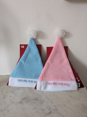 Bonnet mon premier noël rose et/ou bleu