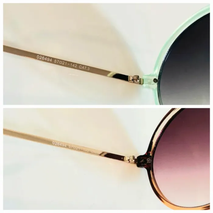 Lot de deux lunettes de soleil femme marron et verte uvprotection catégorie 3 - photo numéro 4