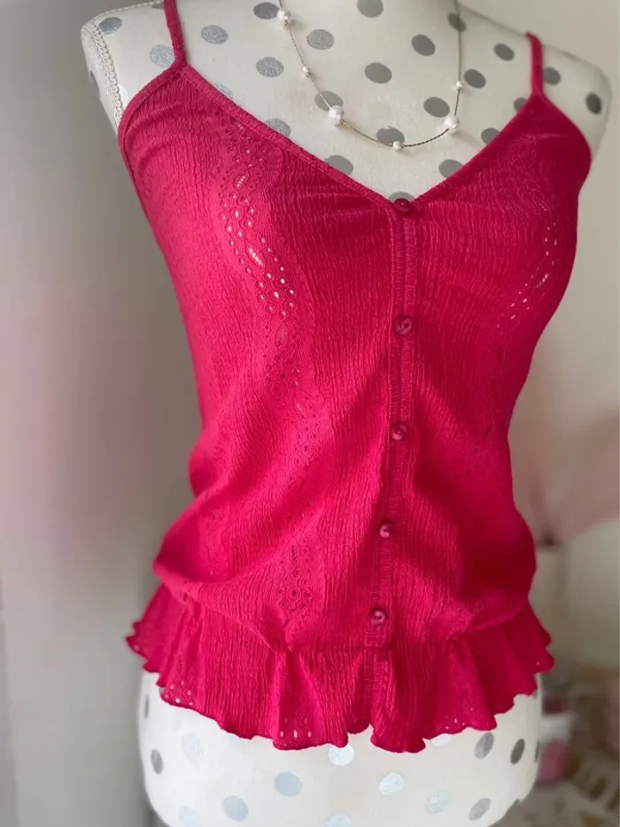 Haut à bretelles fuchsia xs neuf - photo numéro 3