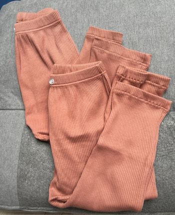 Lot de 2 leggings côtelés rose