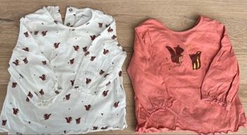 Lot de deux t-shirt manche longue 74 cm