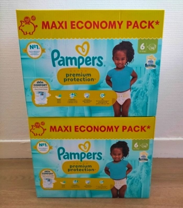 Lot couches Pampers premium taille 6