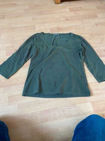 T-shirt vert mango xl manches 3/4