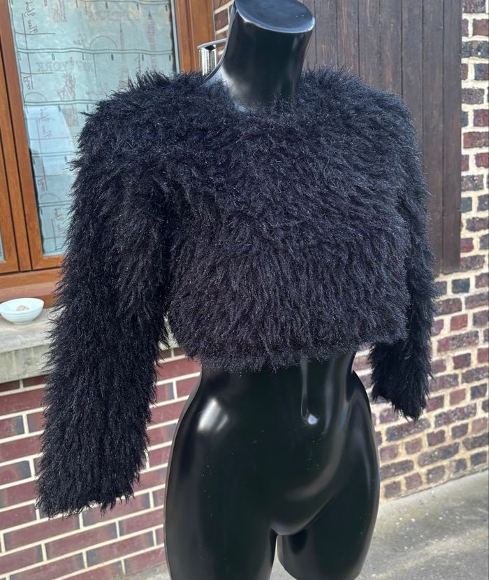 🖤 Haut court "Poilu" scintillant – J'AIME – Taille 38 (M) - photo numéro 2