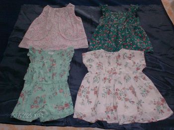 Lot de 4 robes été en coton pour fille de 6 mois env.