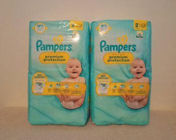 Lot couches Pampers premium taille 2