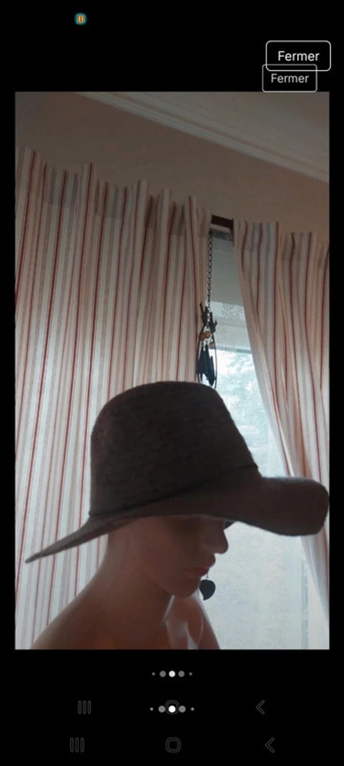 Chapeau femme gris création Française 58cm - photo numéro 7