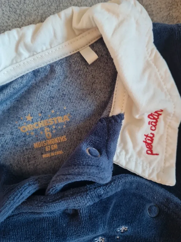 Lot de 2 pyjamas velours 6 mois - photo numéro 5
