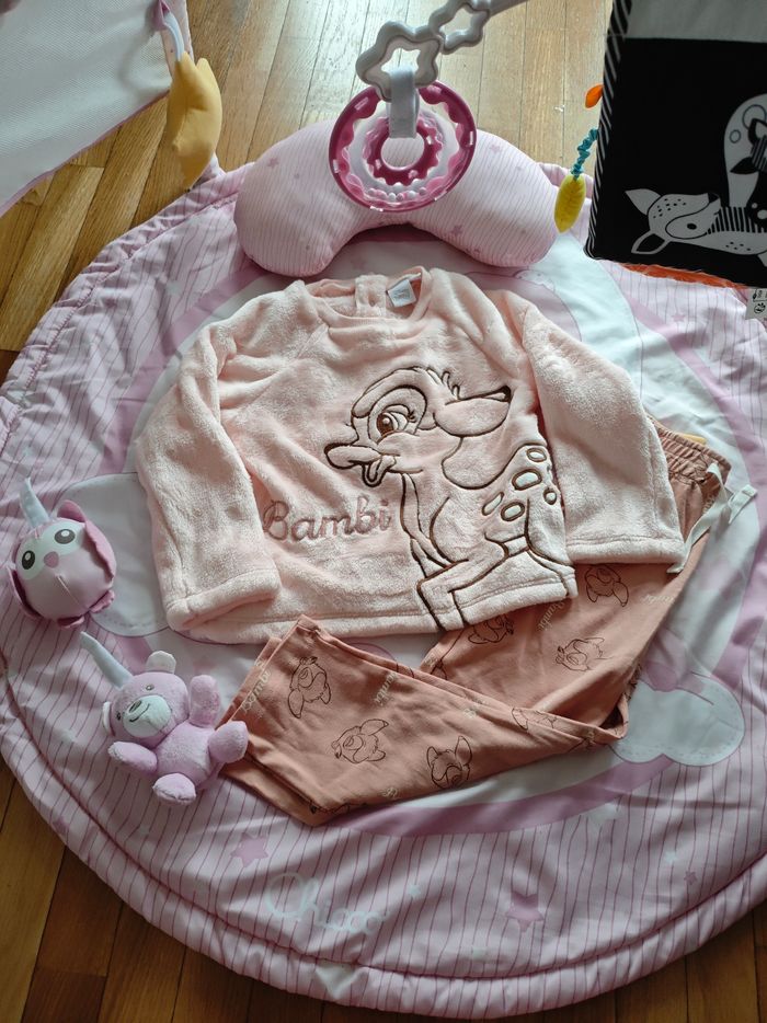 Pyjama 2 pièces Disney Baby Bambi NEUF – Rose poudré – 36 mois - photo numéro 2