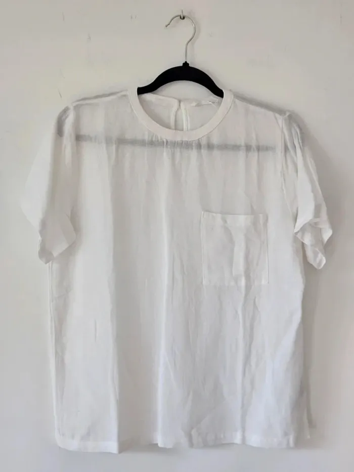 T-shirt blanc basique en lin blanc Primark taille 36 / S