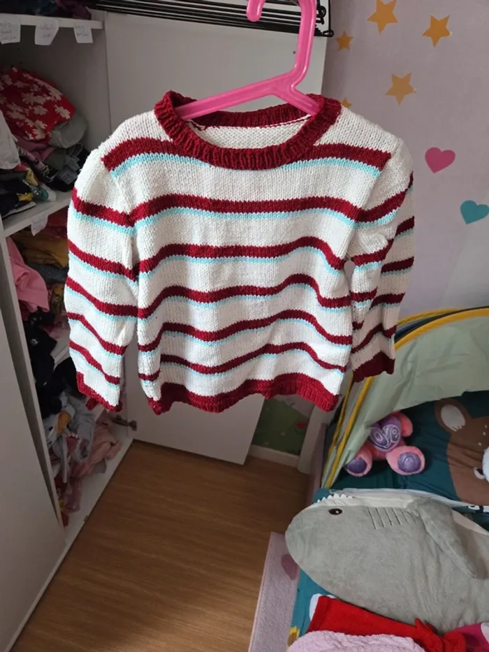 Pull fait main taille 8 ans - photo numéro 3