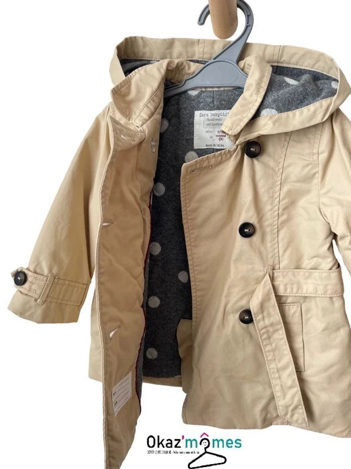 Veste / Trench déperlant beige - Zara 9-12 mois (80cm) - photo numéro 3