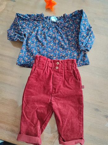 Pantalon rouge velours