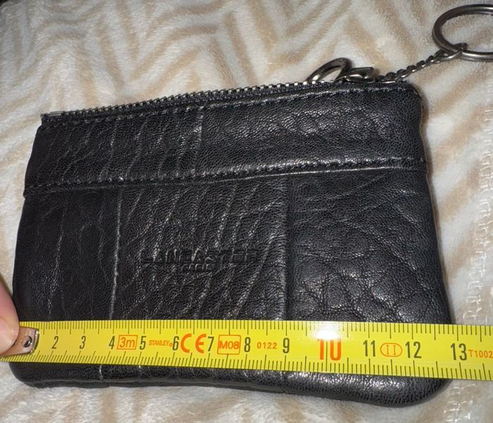 Porte monnaie noir et argenté Lancaster en cuir avec anneau - photo numéro 9