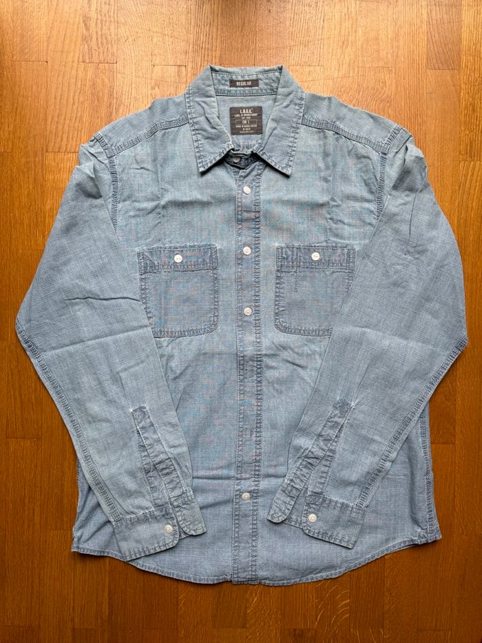 Chemise en jean bleue claire homme - H&M - photo numéro 2