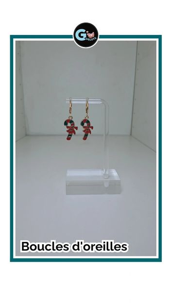 🦚Boucle d'oreilles sucre d'orge