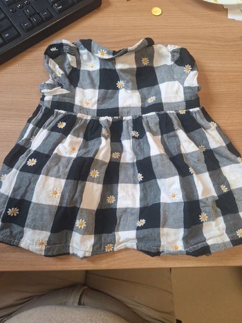 Robe à carreaux noir blanc 6mois