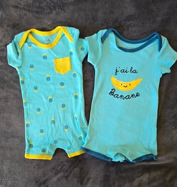 Lot de 2 combi short manches courtes