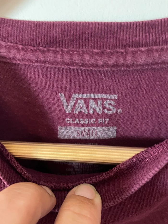 T-shirt Vans bordeaux – Homme – Taille S – Coton - photo numéro 4