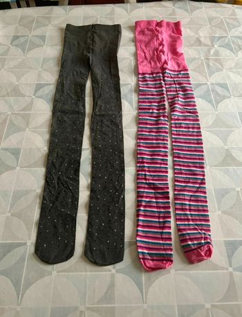 Lot de 2 paires de collants - fille - 10/12 ans - en très bon état - Okaidi