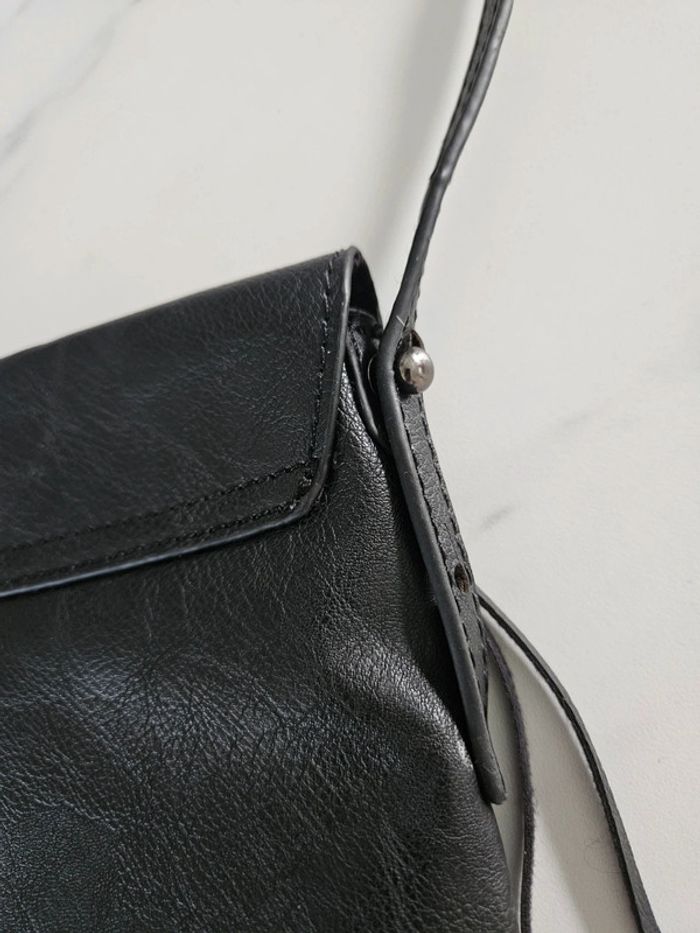 Sacoche à franges cuir noir - photo numéro 3