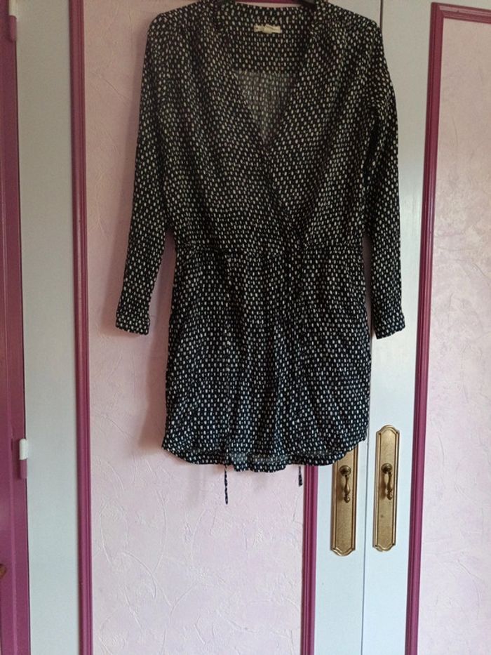 Robe Mango marine écru à motifs T.M(38) - photo numéro 7