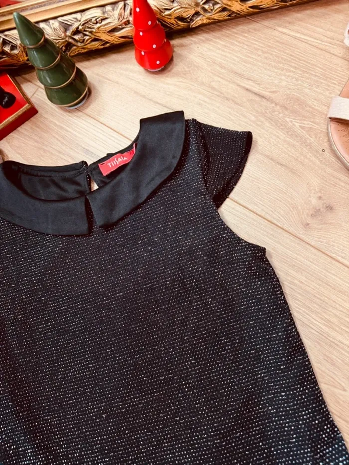 Taille 8 ans robe fête fille Tissaia noire argenté * scintillante * 🎄 - photo numéro 2